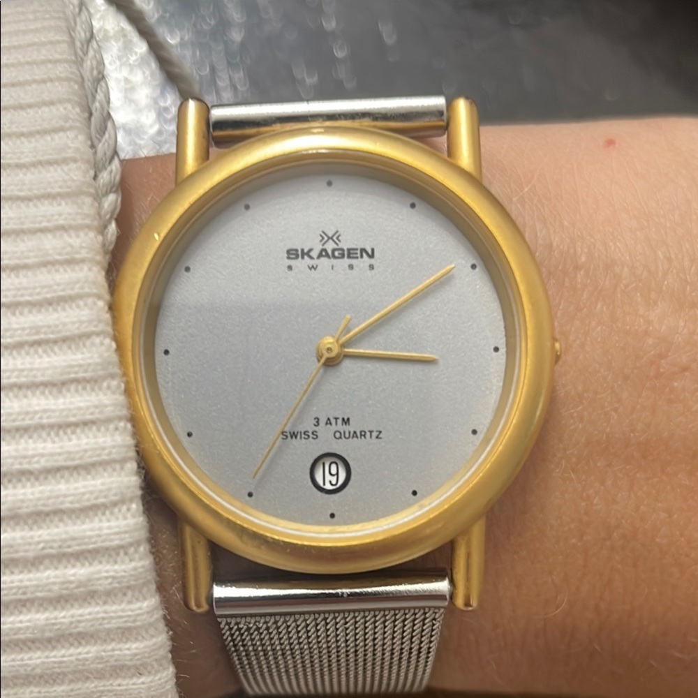 Skagen Gold and Silver Smartwatch with Minimalist Design